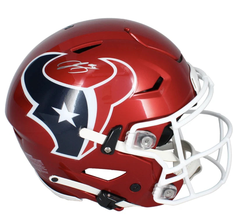 Dalton Schultz Autographed Houston Texans Flash Speedflex Authentic Helmet Beckett Witnessed