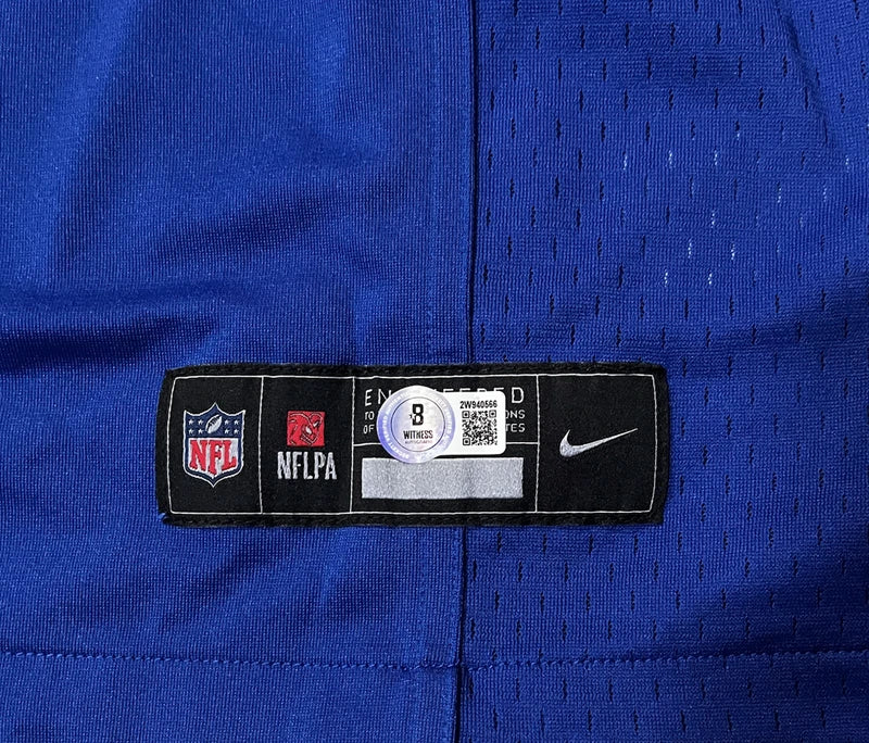 James Cook Autographed Buffalo Bills Blue Nike Game Jersey Beckett Witnessed