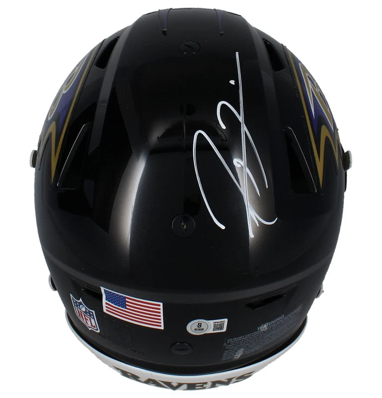 Ray Lewis Autographed Baltimore Ravens Speedflex Authentic Helmet Beckett Witnessed