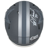 Jay Novacek Autographed/Inscribed "3x SB Champs" Dallas Cowboys Slate Speed Mini Helmet Beckett Witnessed