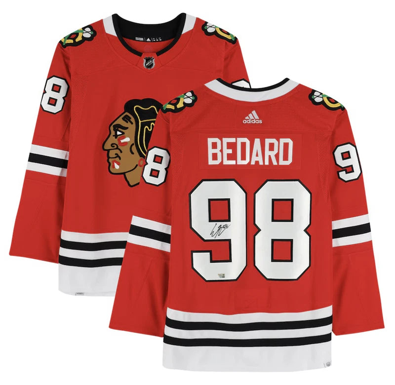 Connor Bedard Autographed Chicago Blackhawks Red Adidas Authentic Jersey Fanatics