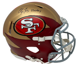 Christian McCaffrey Autographed/Inscribed "23 OPOY" San Francisco 49ers FSM Custom Painted "Ripped" Speed Helmet Fanatics
