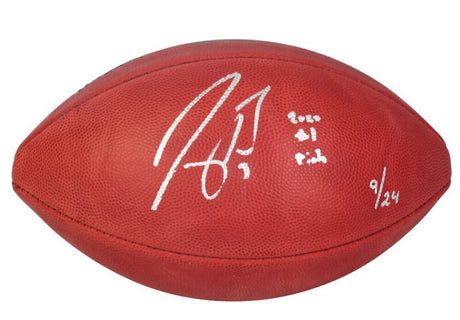 Joe Burrow Autographed/Inscribed "2020 #1 Pick" Cincinnati Bengals Metallic Logo Football Fanatics LE 9/24