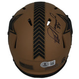 Jay Novacek Autographed/Inscribed "3x SB Champs" Dallas Cowboys 2023 Salute to Service Speed Mini Helmet Beckett Witnessed