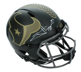 Jayden Higgins Autographed Houston Texans 2025 Salute to Service Speed Authentic Helmet Beckett Witnessed