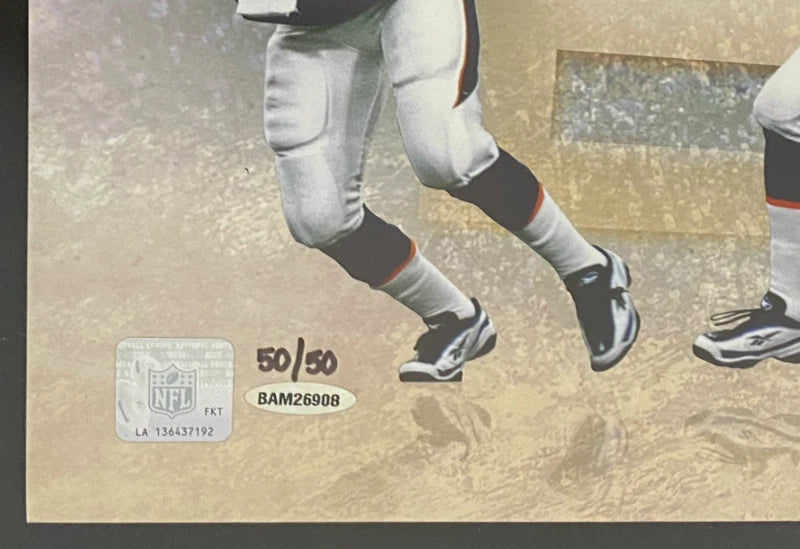 John Elway Autographed Denver Broncos "Art of the Pass" 36" x 18" Framed Photo Collage UDA LE 50/50