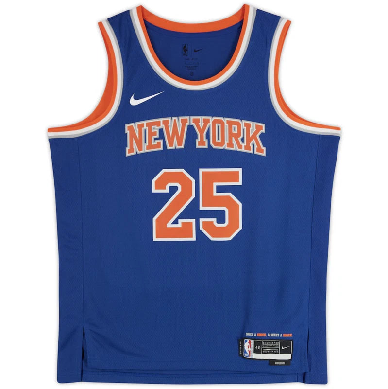 Mikal Bridges Autographed New York Knicks Nike Blue Icon Edition Swingman Jersey