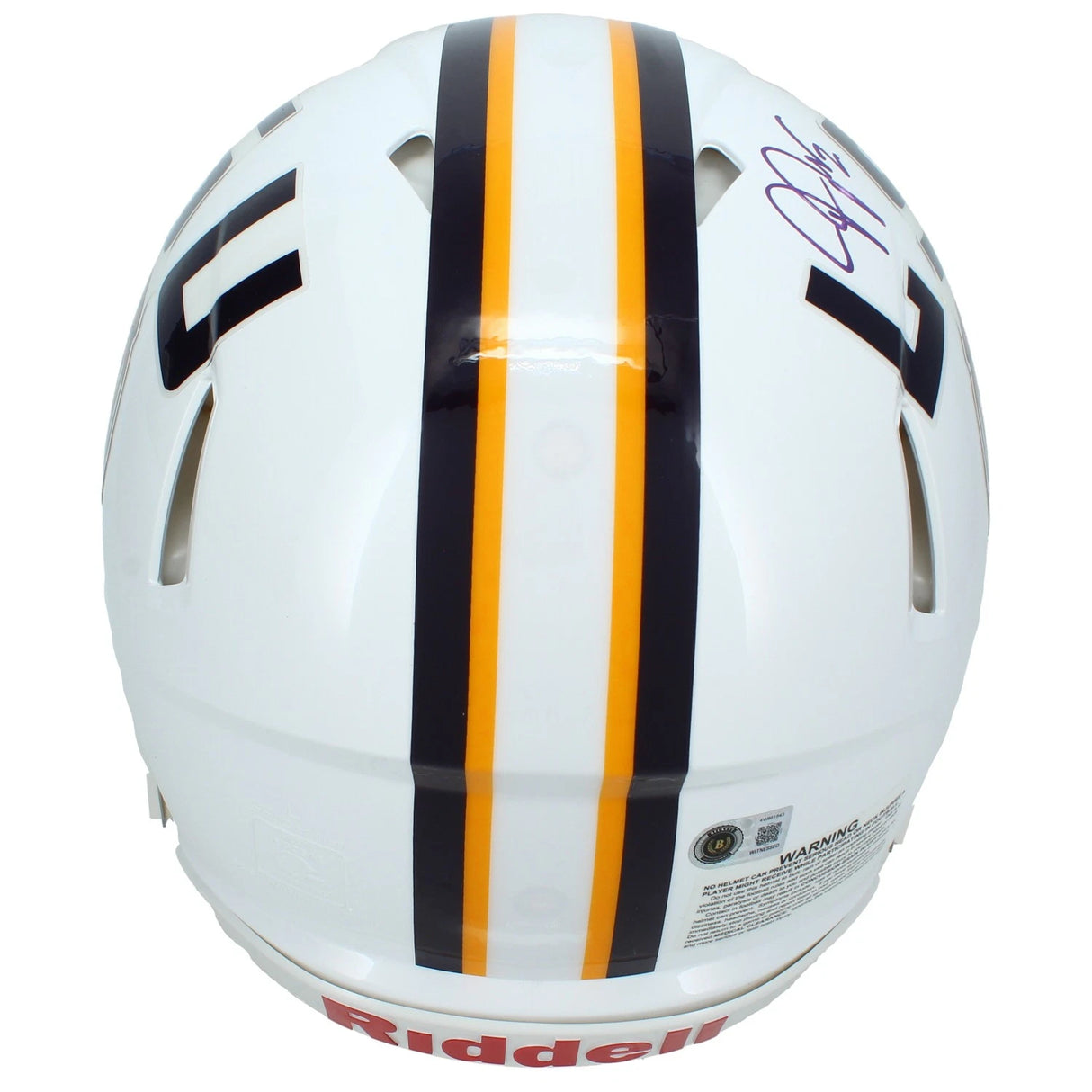 Justin Jefferson Autographed LSU Tigers White Speed Authentic Helmet Beckett Witnessed