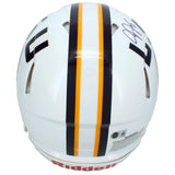 Justin Jefferson Autographed LSU Tigers White Speed Authentic Helmet Beckett Witnessed