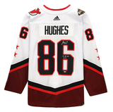 JACK HUGHES Autographed/Inscribed "1st NHL ASG" 2022 NHL All-Star White Adidas Jersey FANATICS