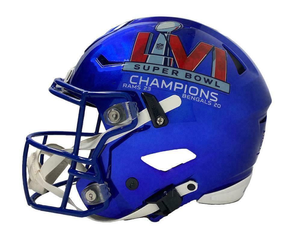 Aaron Donald Autographed/Inscribed "SB LVI CHAMPS" Los Angeles Rams SB LVI Champs Logo Speedflex Helmet Fanatics