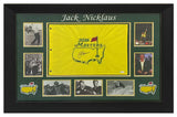 Jack Nicklaus Autographed 2016 Masters Pin Flag Custom Framed Display with Photos JSA