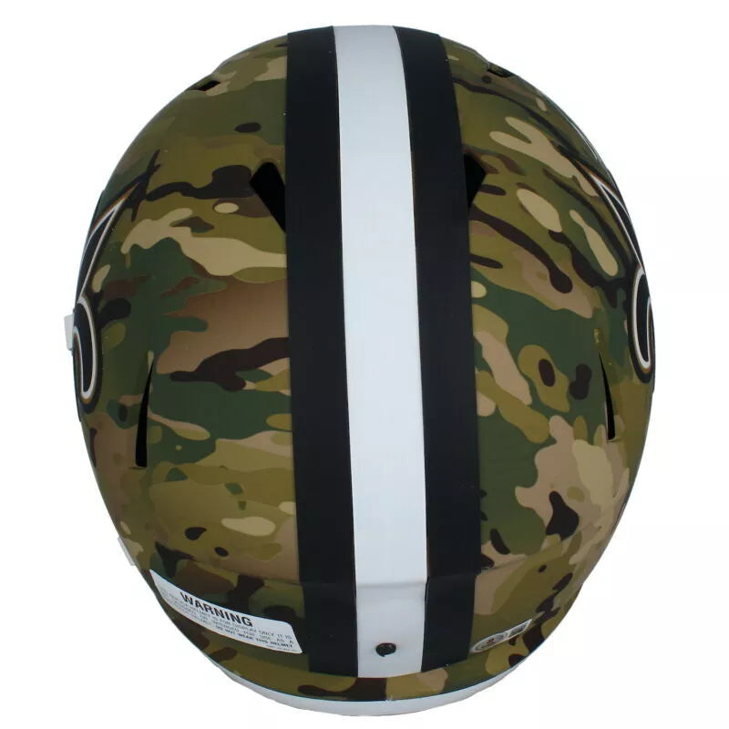 Rashid Shaheed Autographed New Orleans Saints Speed CAMO Full Size Helmet Beckett Witnessed