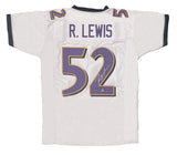 Ray Lewis Autographed White #52 Custom Jersey Beckett Witnessed