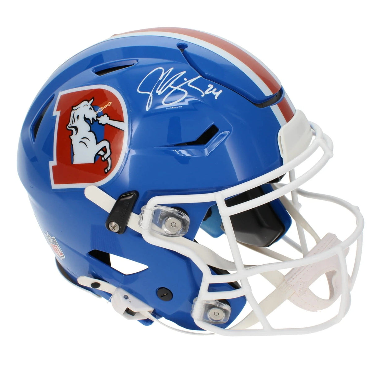 Champ Bailey Autographed Denver Broncos 1975-96 Throwback Speedflex Authentic Helmet Beckett Witnessed