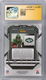 Ahmad "Sauce" Gardner Autographed New York Jets 2022 Panini Prizm #341 CGC Graded Auto 10 Rookie Card Fanatics