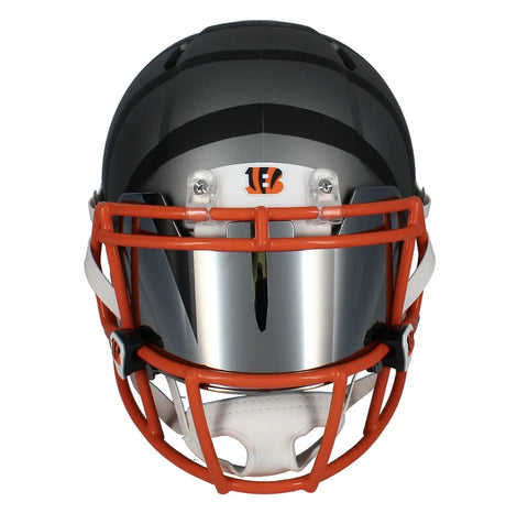 Joe Burrow Autographed Cincinnati Bengals Custom Flash Drip Speed Authentic Helmet w/Silver Visor & 3D Bumpers Fanatics