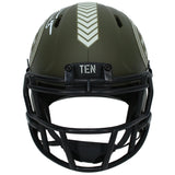 Taylor Lewan Autographed Tennessee Titans 2022 Salute to Service Speed Mini Helmet Beckett Witnessed