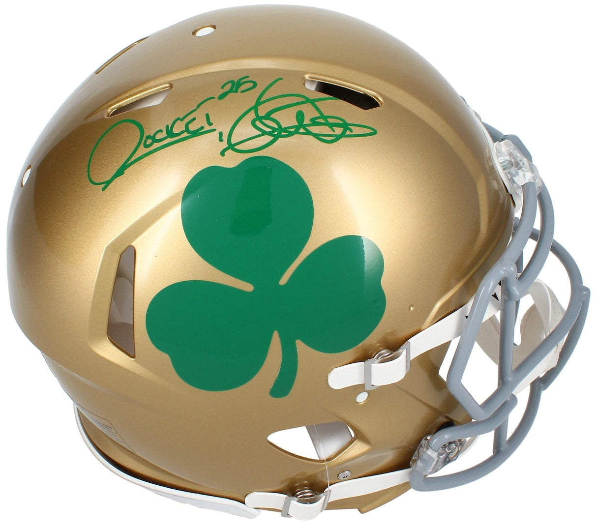 Raghib "Rocket" Ismail Autographed Notre Dame Fighting Irish 2022 Alternate Shamrock Speed Authentic Helmet Beckett Witnessed