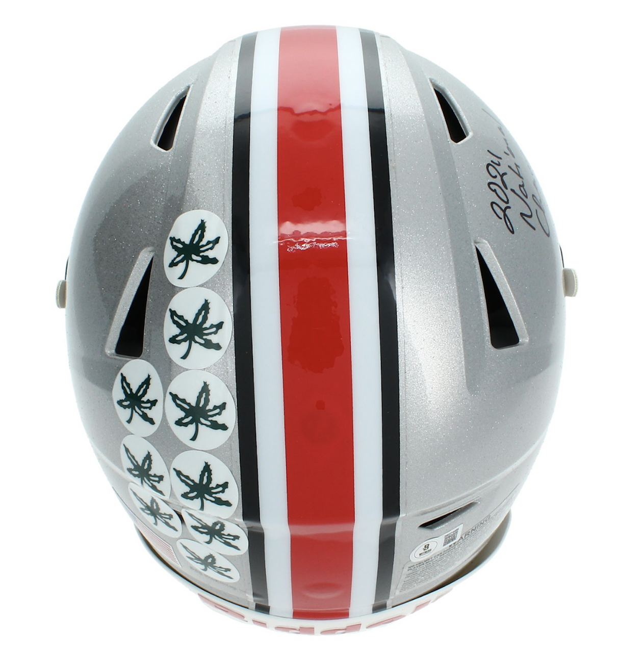 Quinshon Judkins Autographed/Inscribed "24 National Champs" Ohio State Buckeyes Speedflex Authentic Helmet Beckett Witnessed