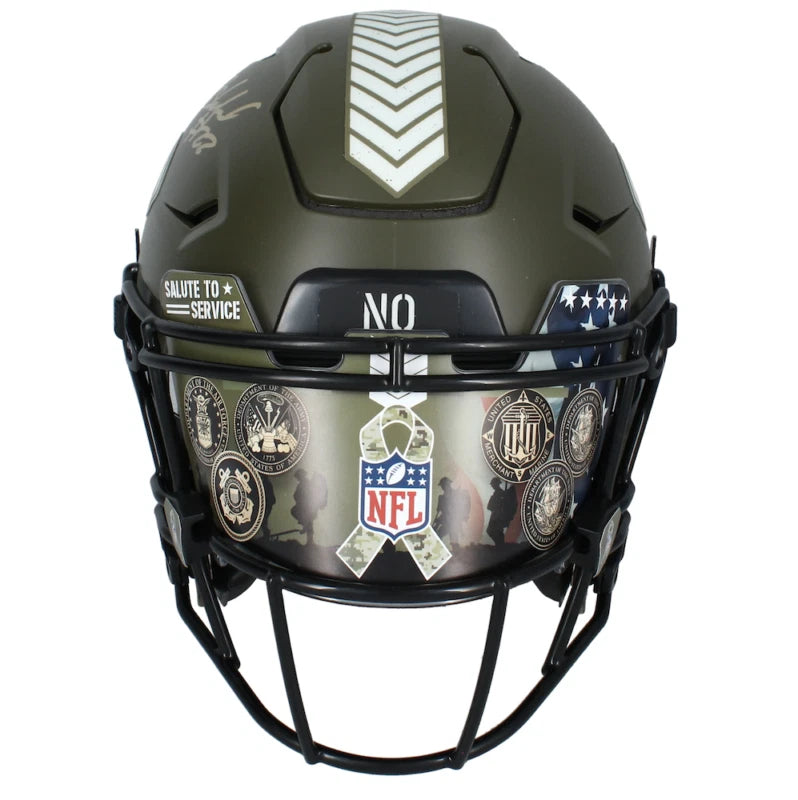 Rashid Shaheed Autographed New Orleans Saints 2022 Salute to Service Speed Authentic Helmet with 2022 STS Six Branch Custom Visor Beckett Witnessed