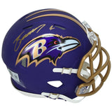 Zay Flowers Autographed Baltimore Ravens Purple Alternate "Purple Rising" Speed Mini Helmet Beckett Witnessed