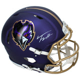 Trey Hendrickson Autographed Baltimore Ravens Purple 2024 Alternate Speed Authentic Helmet JSA Witnessed