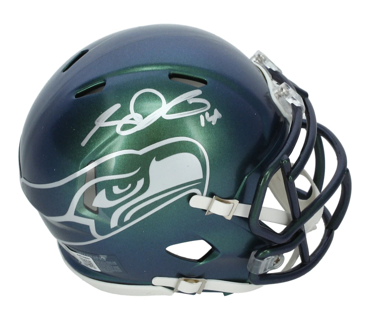 Sam Darnold Autographed Seattle Seahawks Green Chrome Rivalries Speed Mini Helmet Beckett Witnessed