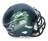 Sam Darnold Autographed Seattle Seahawks Green Chrome Rivalries Speed Mini Helmet Beckett Witnessed
