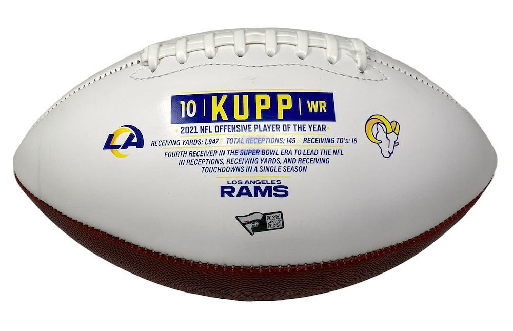 COOPER KUPP Autographed/Inscribed "SB LVI MVP" Los Angeles Rams Triple Crown White Panel Football FANATICS LE 1/25