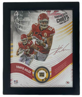 TRAVIS KELCE Framed Kansas City Chiefs 15" x 17" Game Used Football Collage LE 1/50