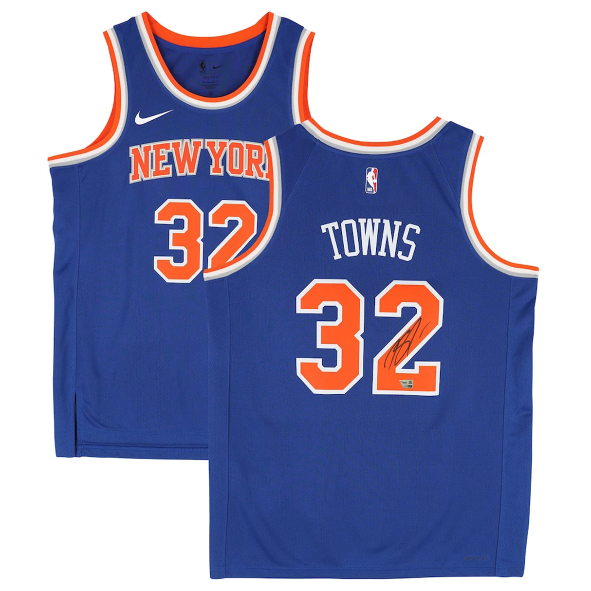 Karl-Anthony Towns Autographed New York Knicks Blue Nike Icon Edition Swingman Jersey Fanatics
