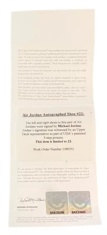 Michael Jordan Autographed Legacy Edition 1's and 22's Shoes UDA LE 5/23