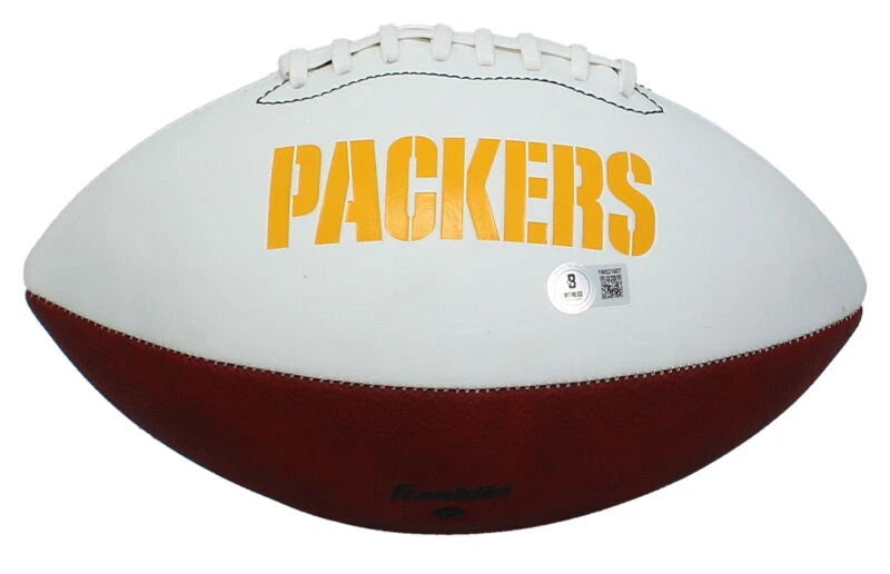 MarShawn Lloyd Autographed Green Bay Packers White Panel Football Beckett Witnessed