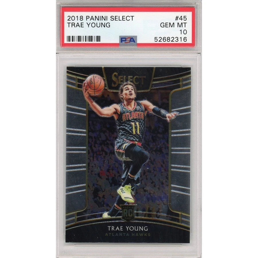 Trae Young Atlanta Hawks 2018 Panini Select RC #45 Trading Card PSA 10