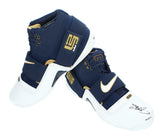 Lebron James Autographed Navy Blue / White Nike LeBron Zoom Soldier Nine Shoe UDA