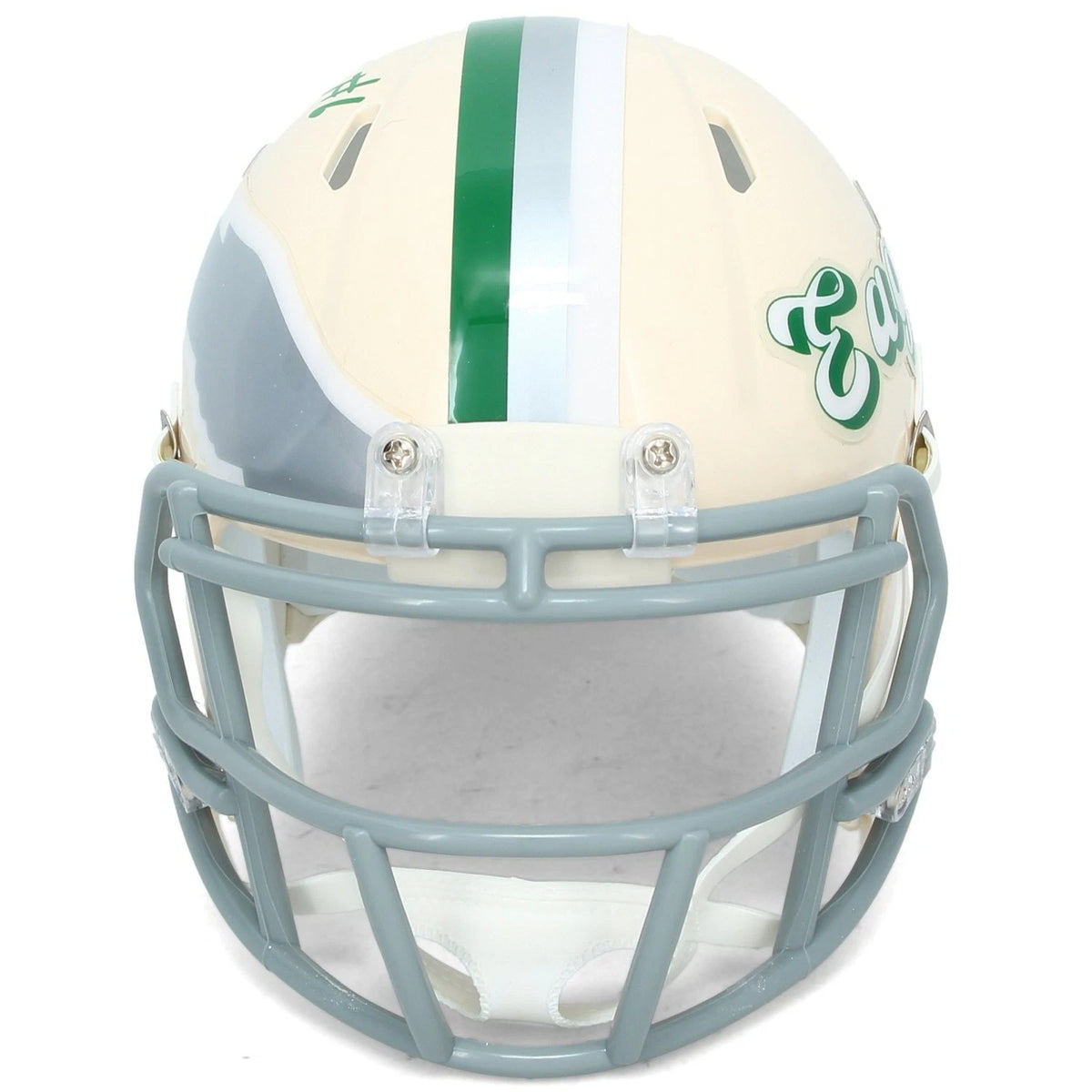 DeVonta Smith Autographed Philadelphia Eagles RETRO Speed Mini Helmet Beckett Witnessed