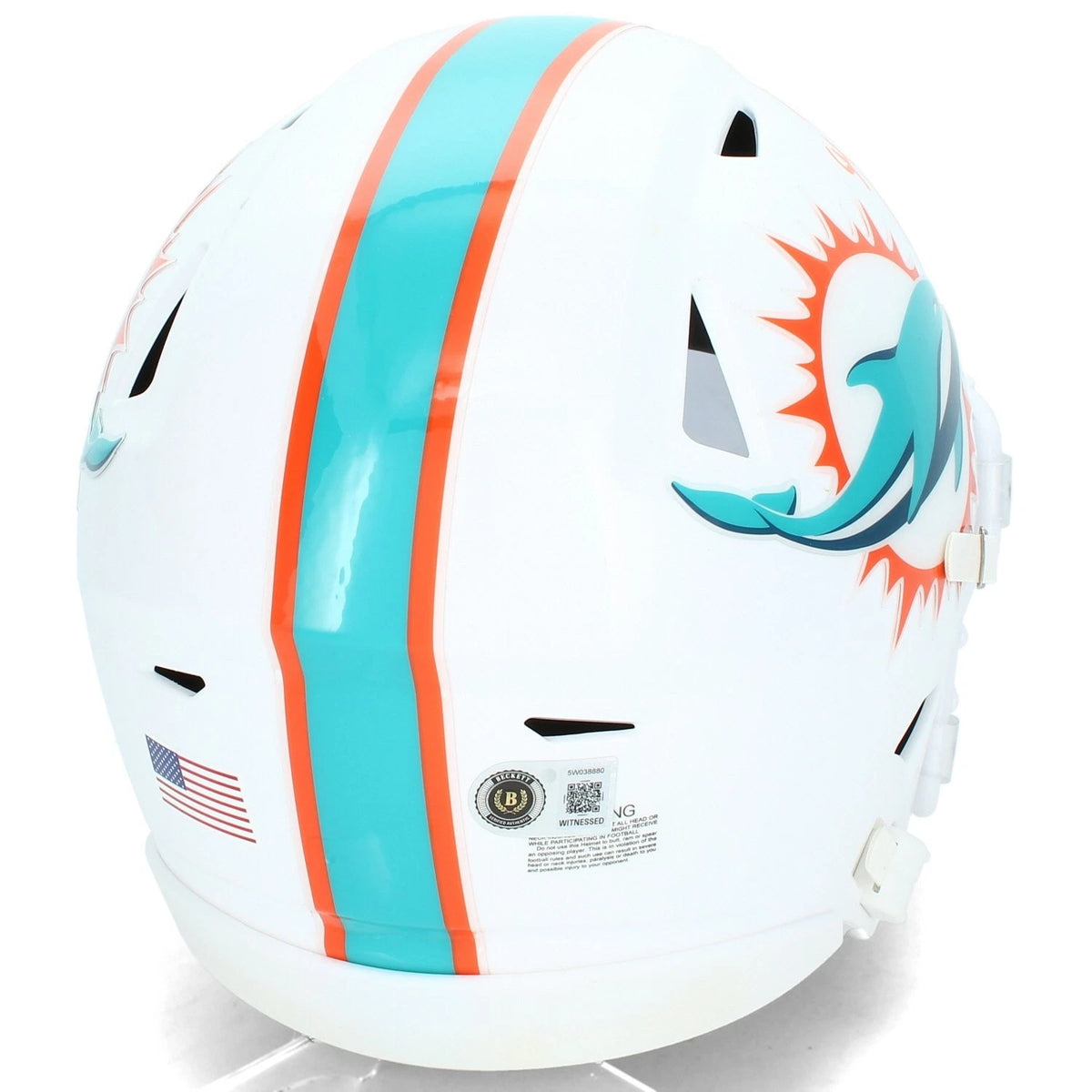 Zach Thomas Autographed Miami Dolphins Speedflex Midi Helmet Beckett Witnessed