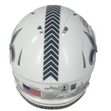 Rashid Shaheed Autographed (in Gold) New Orleans Saints 2024 Salute to Service Speed Mini Helmet Beckett Witnessed