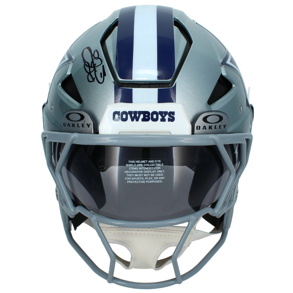 Emmitt Smith Autographed Dallas Cowboys Axiom Authentic Helmet Beckett Witnessed