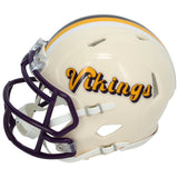 Justin Jefferson Autographed Minnesota Vikings RETRO Speed Mini Helmet Beckett Witnessed