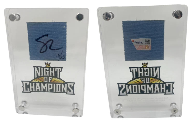 Seth Rollins Autographed WWE 2023 Night Of Champions Canvas Match-Used Acrylic Display LE 23 Fanatics