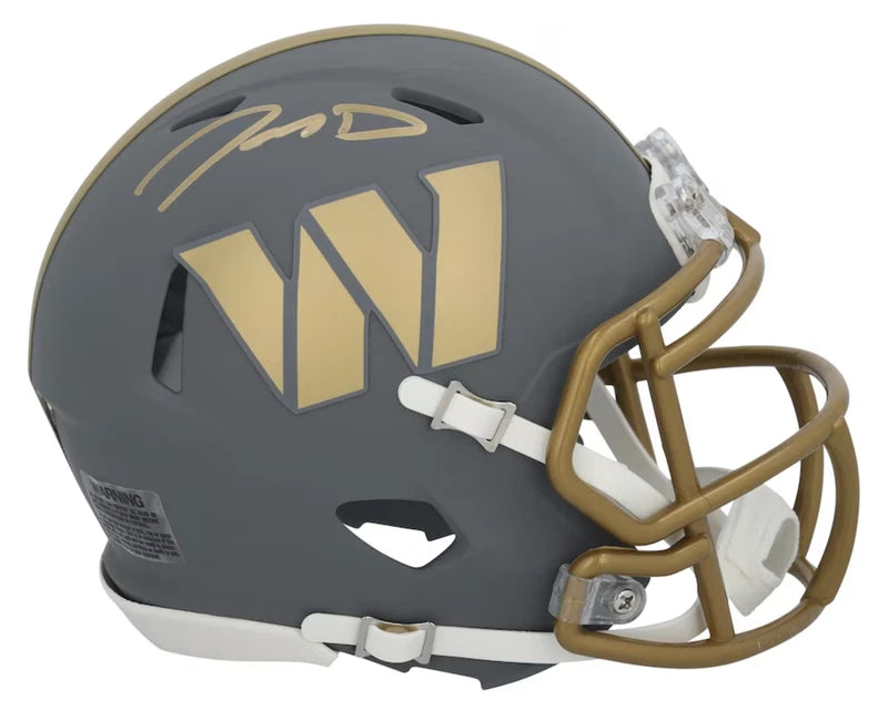 Jayden Daniels Autographed Washington Commanders Slate Speed Mini Helmet Fanatics