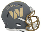Jayden Daniels Autographed Washington Commanders Slate Speed Mini Helmet Fanatics