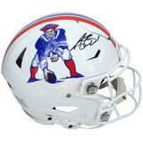 A.J. Brown Autographed New England Patriots 1982-89 Throwback Speedflex Authentic Helmet Beckett Witnessed