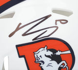 Bo Nix Autographed Denver Broncos White 2023 Alternate Speed Mini Helmet Fanatics
