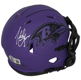 Terrell Suggs Autographed Baltimore Ravens RAVE Speed Mini Helmet Beckett Witnessed