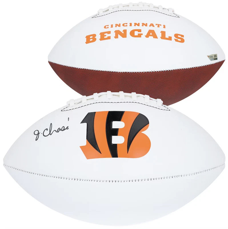 Ja'Marr Chase Autographed Cincinnati Bengals Franklin White Panel Football Fanatics