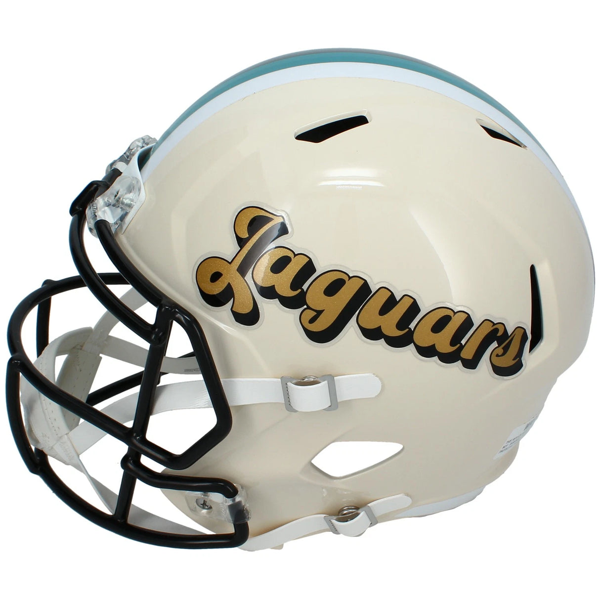 Travis Hunter Autographed Jacksonville Jaguars RETRO Speed Full Size Helmet Beckett Witnessed