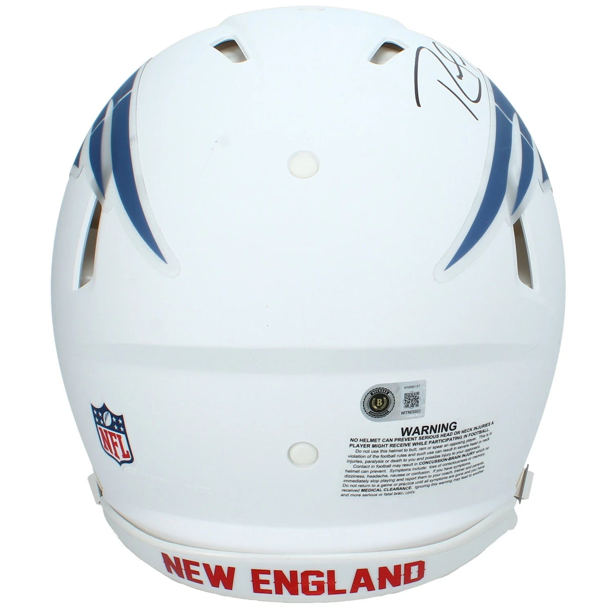 Randy Moss Autographed New England Patriots White 2025 Rivalries Speed Authentic Helmet Beckett Witnessed